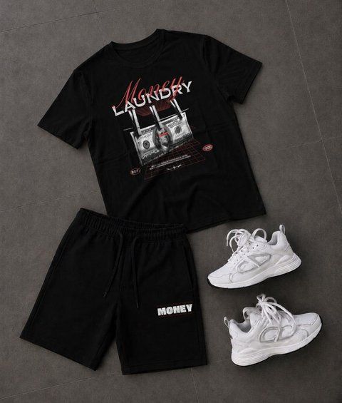 Чоловічий літній комплект футболка, шорти, Money, XXL M39e фото