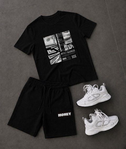 Чоловічий літній комплект футболка, шорти, Money, XXL M32e фото